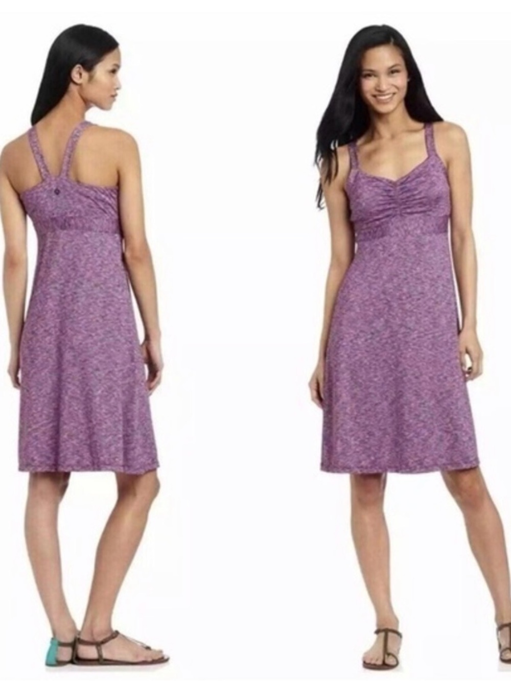 prAna Amaya space-dye dress Purple Racerback built in bra size small - Picture 1 of 9